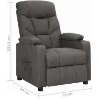 vidaXL Fauteuil verstelbaar stof donkergrijs