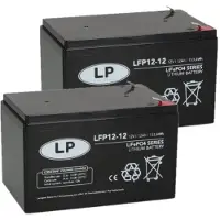 Landport 2 stuks: LFP12.8-12 Lithium accu's (12.8V, 12Ah, 153.6Wh, LiFePO4 )