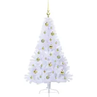 vidaXL Kunstkerstboom met 150 LED Wit 150 cm PVC en Staal