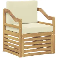 vidaXL Buiten bank set Polyester Wit en crèmekleurig