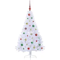 vidaXL Kunstkerstboom met 150 LED Wit 150 cm PVC en Staal