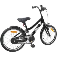 vidaXL Kinderfiets, 18 inch, geschikt voor kinderen van 5-7 jaar, zwart
