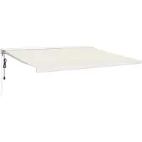 vidaXL - Luifel - uittrekbaar - 4,5x3 - m - stof - en - aluminium - crèmekleurig