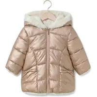 Mayoral Baby Jassen Reversible Faux Fur Jacket - Roze - Maat 74