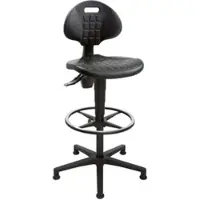 Topstar werkdraaistoel TEC 25, zonder armleuningen, mechanisme met permanent contact, kuipzitting, glijders en voetring, voetkruis van PU-schuim/polyamide, zwart/zwart