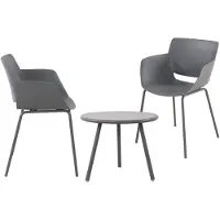 CLP Berena Tuinset - Set bestaande uit Berea tafel en Alpena stoelen - weerbestendig - UV-bestendig - donkergrijs 2 stoelen