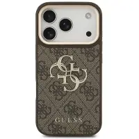 GUESS 4G Metal Logo Backcover voor de Apple iPhone 18 Pro Max / 17 Pro Max - Bruin