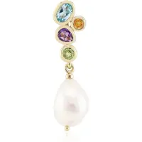 Cavill - Zilveren hanger 925 sterling - verguld - witte zoetwaterparel 13x11 mm - 0,98 ct topaas en amethist - elegant sieraad