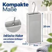 Relaxdays luchtbevochtiger voor radiatoren, set van 6, waterverdamper voor verwarming, om op te hangen, keramisch, ruimtebevochtiger, lichtgrijs