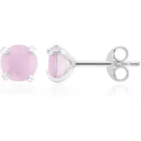 Cavill - Zilveren Oorbellen - 925 Sterling Zilver Gerhodineerd - 2 Lila Kwarts Kristallen Rond 1,28 ct - Lichtgewicht Elegante Oorbellen Dames