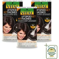 Schwarzkopf 3 x Vital - Haarverf - Uitgroeiset - R4 Donkerbruin - 60 ml - Wasstrips - Haarverf - Uitgroeiset - Haarkleur - Donkerbruin - Haarverfening