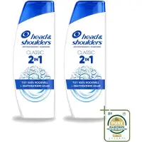 Head & shoulders 2 x 2-in-1 Classic anti-roos shampoo, 300 ml - Voorraadverpakking - 2 stuks