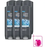Dove 6 x - Douchegel - Men+ Care Clean Comfort - Comfort en verzorging - 250 ml - Bulkverpakking - Douchegel - Douchemop - Fris
