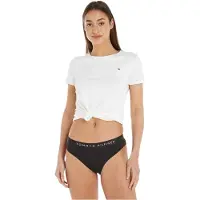 Tommy Hilfiger Damesonderbroeken van biologisch katoen met volledig logo (Zwart)