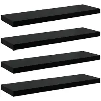 vidaXL Wandschappen zwevend 4 st 90x23,5x3,8 cm MDF hoogglans zwart