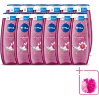 Nivea 12 x – Douchegel – Waterlily & Oil – 250 ml - Bulkverpakking - Douchegel - Douchemop - Waterlelie