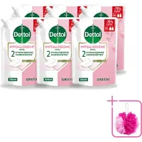 Dettol 6 x - Handzeep Navulling - Hypoallergenic - Sensitive - 500 ml - Bulkverpakking - Handzeep navulling - Douchemop - Hypoallergenisch handzeep