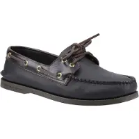 Sperry Authentic 2 Eye Leder Mannelijke Amaretto/Zwarte Bootsschoenen