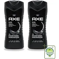 Axe 2 x – Douchegel – Black – Houtachtig & Fris - 250 ml - Grootverpakking - Vaatwasstrips - Douchegel - Frisheid - Mannelijke Geur - Cederhout - Peer