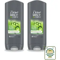 Dove 2 x - Douchegel - Men+ Care Extra Fresh - Verfrissend - 400 ml - Wasstrips - Douchegel Mannen - Reiniging Mannenhuid - Frisse Geur - Energie Gevoel - Milde Douchegel