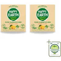 Happy Earth 2 x Shampoo Bar voor herstel en verzorging – 70 g – Grote verpakking – 2 stuks