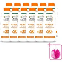 Garnier 12 x - Ambre Solaire - Hydraterende Zonnebrand Melk - SPF 30 - 200 ml - Bulkverpakking - Zonnescherm - Douchemop - Zonnebrandmelk