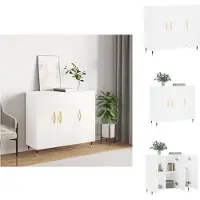 vidaXL Dressoir, wit, 90x34x80 cm, houtvezel