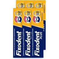 Fixodent 6 x Plus – Kleefpasta – Dual Power – 40 g - Voordeelverpakking - 6 stuks