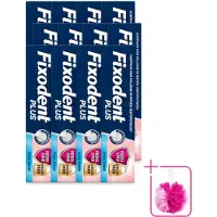 Fixodent 12 x Plus – Kleefcrème – Food Barrier – Frisse Smaak – 40 g - Bulkverpakking - Kleefpasta kunstgebit - Douchemop - Voedselbarrière kunstgebit