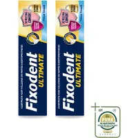Fixodent 2 x – Kleefpasta – Ultimate Fresh – 40 g - Wasstrips - Kleefpasta - Kunstgebit - Fixatie - Voedselresten - Frisse Munt