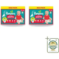 Pampers 2 x - Baby-Dry Pants - Luierbroekjes - Maat 4 (9-15 kg) - Extra Droog - 90 Luiers - Wasstrips - Baby Luier - Droge Luier - Luier 9-15 Kg - Luier Voor Baby - Luier Tegen Lekken