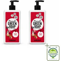 Marcel's Green Soap 2 x - Handzeep Argan & Oudh - Plantaardig & duurzaam - 500 ml - Grootverpakking - Vaatwasstrips - Handzeep - Natuurlijke Handzeep - Arganolie - Oudh - Plantaardige Handzeep