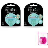Wilkinson 2 x Intuition - Navulmesjes - Bikini Care Duo - Praktisch - 3 mesjes - Bulkverpakking - Intieme zone scheren - Douchemop - Gevoelige huid scheren