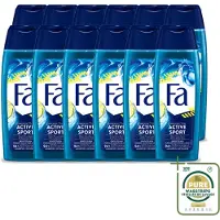 Fa Pflege 12 x Men - Douchegel - Active Sport - Verfrissend - Green Citrus - 250 ml - Wasstrips - 48 Uur Bescherming - Sportieve Deodorant - Verfrissende Geur - Actieve Dag - Zweet En Geuren