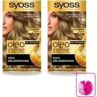 Syoss 2 x - Oleo Intense 7-10 - Haarverf - Permanente Haarkleuring - Natuurlijk blond - Langdurige Kleur - Bulkverpakking - Natuurlijk blond - Douchemop - Permanente haarkleuring