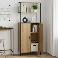 vidaXL Highboard Artisanaal eiken 40 x 33 x 161 cm Bewerkt hout
