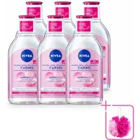 Nivea 6 x - Micellair Water - Essentials Verzachtend & Verzorgend - Voor droge huid - Met Amandelolie & Aminozuren - 400 ml - Bulkverpakking - Micellair water - Douchemop - Droge huid