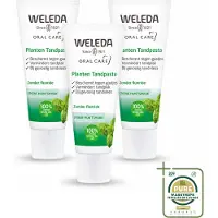 Weleda 3 x - Planten tandpasta - 75 ml - Wasstrips - Natuurlijke Tandpasta - Tandvlees Kalmeren - Tanden Reinigen - Mondverzorging - Plantenextract