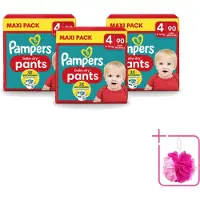 Pampers 3 x – Luierbroekjes – Baby Dry Pants Maat 4 – 90 Luiers - Bulkverpakking - Baby luier - Douchemop - Luierbroek