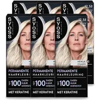 Syoss 6 x - Coloration 12-53 Platinum Pearl - Haarverf - Grijsdekking - Vermindert Haarbreuk - Voordeelverpakking - 6 stuks