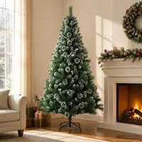 vidaXL Kunstkerstboom 240 cm PVC en Metalen Groen
