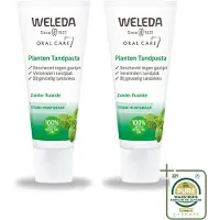 Weleda 2 x - Planten tandpasta - 75 ml - Wasstrips - Natuurlijke Tandpasta - Tandvlees Kalmeren - Tanden Reinigen - Mondverzorging - Plantenextract