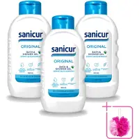 Sanicur 3 x – Bad & Douchegel – Original – 300 ml - Bulkverpakking - Bad en douchegel - Douchemop - Milde reiniging