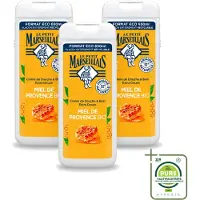 Le Petit Marseillais 3 x – Douche & Bad – Honing – 650 ml - Grootverpakking - Vaatwasstrips - Douche En Bad - Honing - Huid Verzorging - Schuim - Zachte Huid