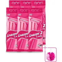 Benson 6 x - Laser Twin Women - Wegwerpscheermesjes - Voor Vrouwen - 10 Mesjes - Bulkverpakking - Scheermesje vrouw - Douchemop - Wegwerpscheermesje