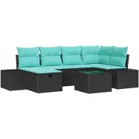 vidaXL Set van 3 tuinmeubels, polyrotan