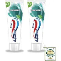 Aquafresh 2 x - Tandpasta - Coolmint - Verfrissende Adem - 75 ml - Wasstrips - Tandpasta - Frisse Adem - Mondgezondheid - Suikerzuur - Gaatjes