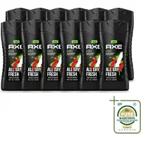 Axe 12 x - 3-in-1 Douchegel - Africa - Squeezed Mandarin & Sandalwood - 12hrs Long Lasting Scent - 250 ml - Wasstrips - Douchegel - Geur Mandarijn En Sandelhout - 3-in-1 - Lichaam - Gezicht