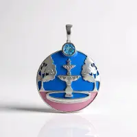 Cavill - Zilveren Hanger - 925 Sterling Zilver Gerhodineerd - Zwitsers Blauwe Topaas 0,54 Ct - Ronde Brilliant Slijpvorm - Elegant Zilveren Sieraad