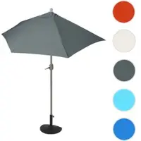 Mendler Zonnescherm, halfrond model Parla, balkonzonnescherm, UV-bescherming 50+, polyester/alu, 3 kg, ongeveer 270 cm, antracietkleurig, inclusief standaard